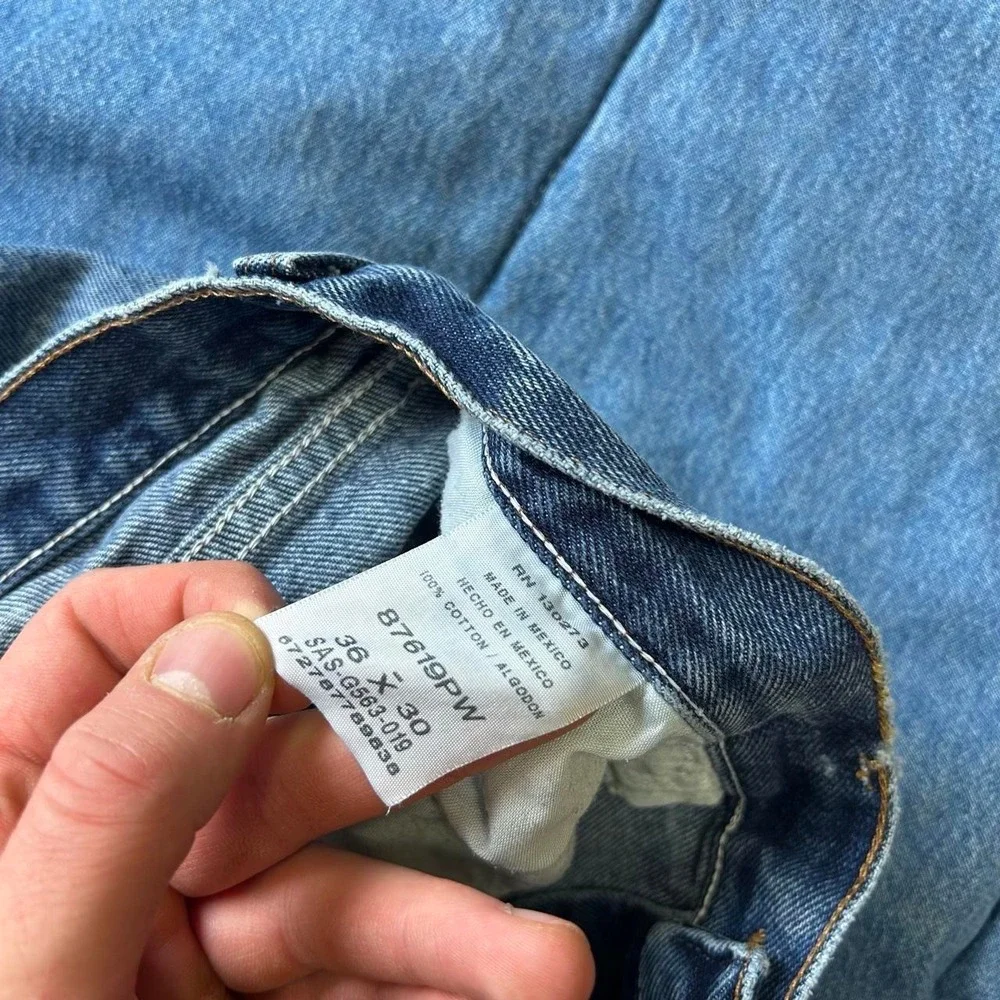 Vintage 90s Rustler Faded Honeycomb Dark Wash Jeans 36x30 Blue Retro 87619PW